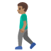 🚶🏽‍♂️ man walking: medium skin tone display on Google